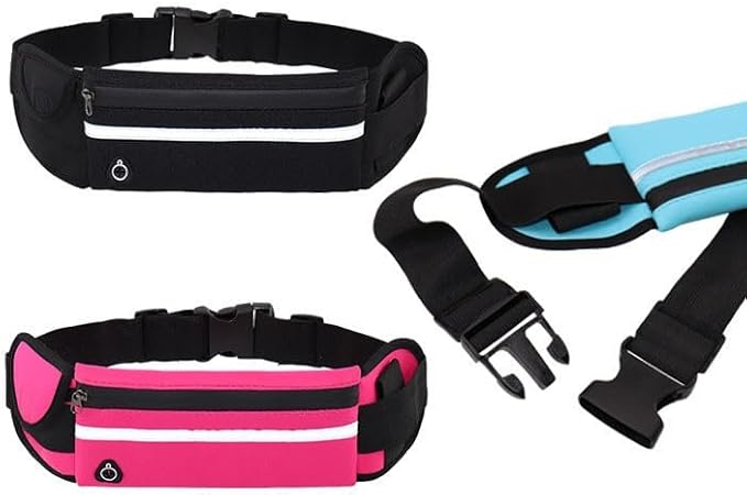 Adjustable Elastic Fitness Fanny Pack for Sports, Running Belt Waist Pack, Waterproof Sports Fanny Pack,Outdoor card wallet，Leisure travel wallet，5 color options available (rose red)