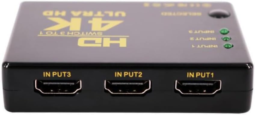 AKUYAO 4K 30Hz 3-in-1 3-Port Set-top PS3, HDTV Video Switch Splitter Switching Console Switch with Remote Control
