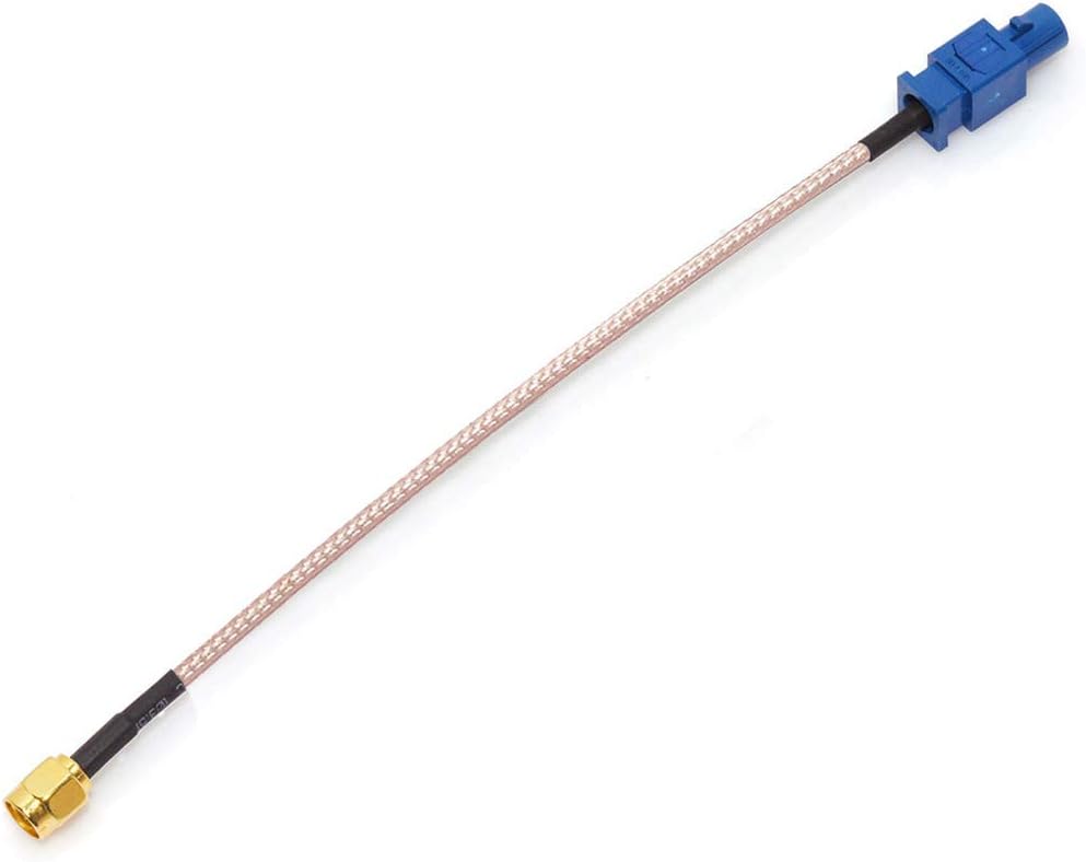 BINGFU 15cm 6 inch Vehicle Car GPS Antenna Adapter Cable SMA Male to Fakra C Male Blue Coaxial Pigtail Cable
