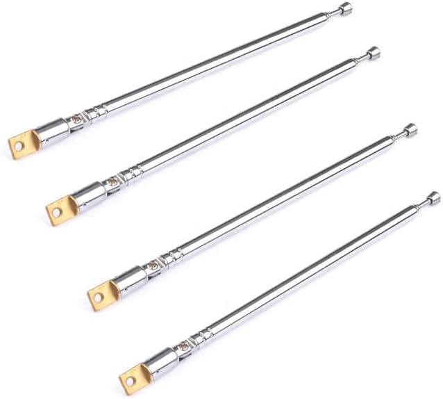 Lhazemu Antenna,37cm 14.6" 4-Sections 4pcs AM FM Radio Universal Length Stainless Steel Radio Antenna for AM FM Radio