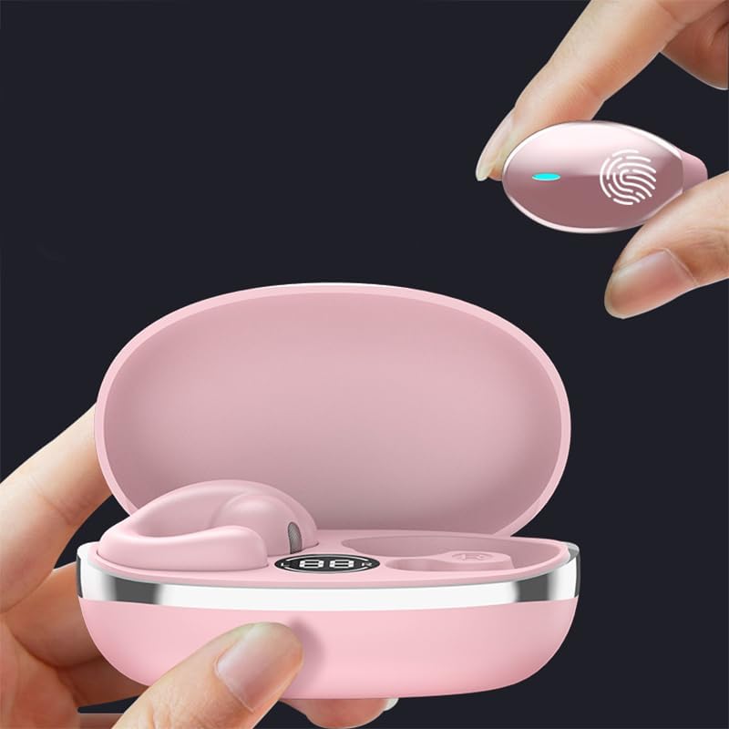 Zroyndh 6.0 Open Ear Headphones, Clip-On Wireless Earbuds, Bluetooth Wireless Earbuds, Ultra-Comfort, Snug Fit, Clear