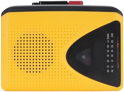 FOSA Cassette 4.7 3.3 1.5in Retro Player Recorder Portable AM FM Radio with Built in Speaker and Microphone for Home