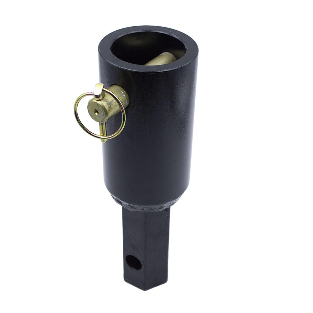 Auger Adapter 2-9/16 inch Female Round to 2 inch Male Hex Auger Shaft Bit Adapter Conversion Bolt Pin Auger Attachments