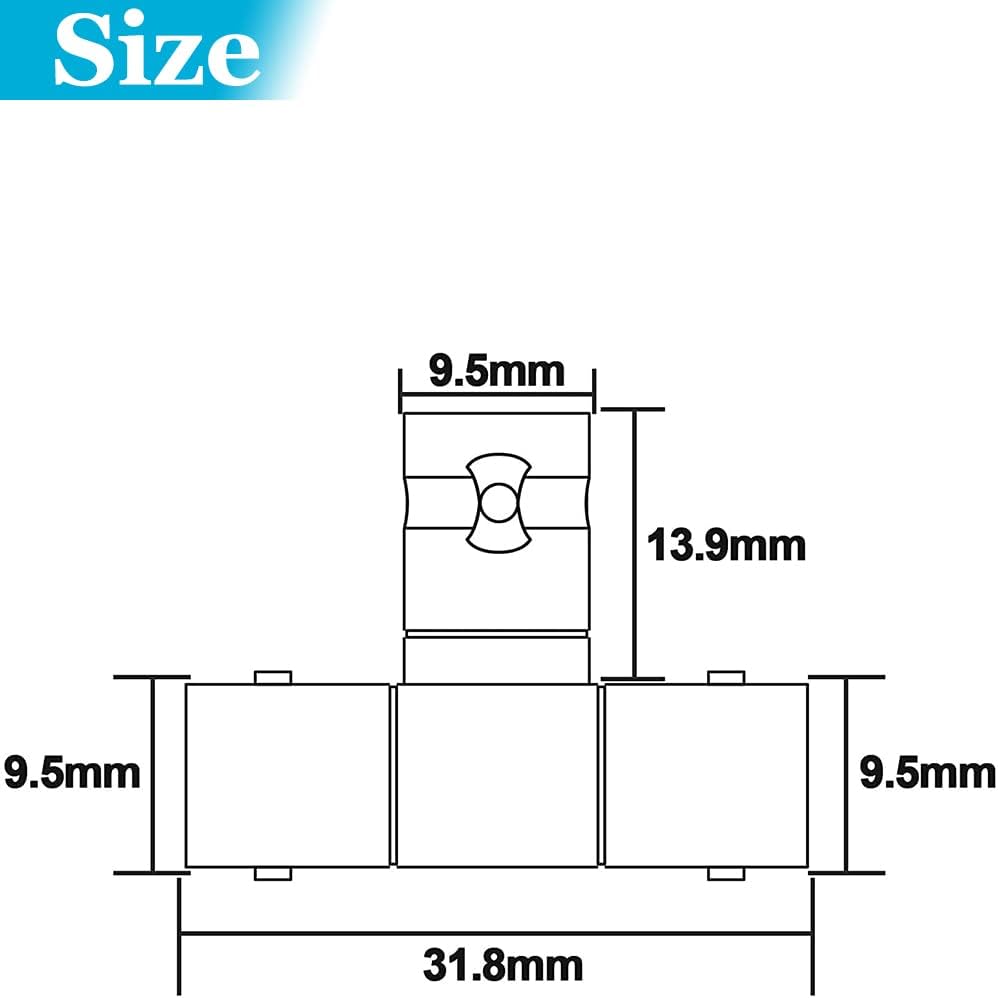 Warmstor 6-Pack 3-Way Female to Female BNC Adapter Splitter - Connector for Antenna, CCTV, DVR, Camera