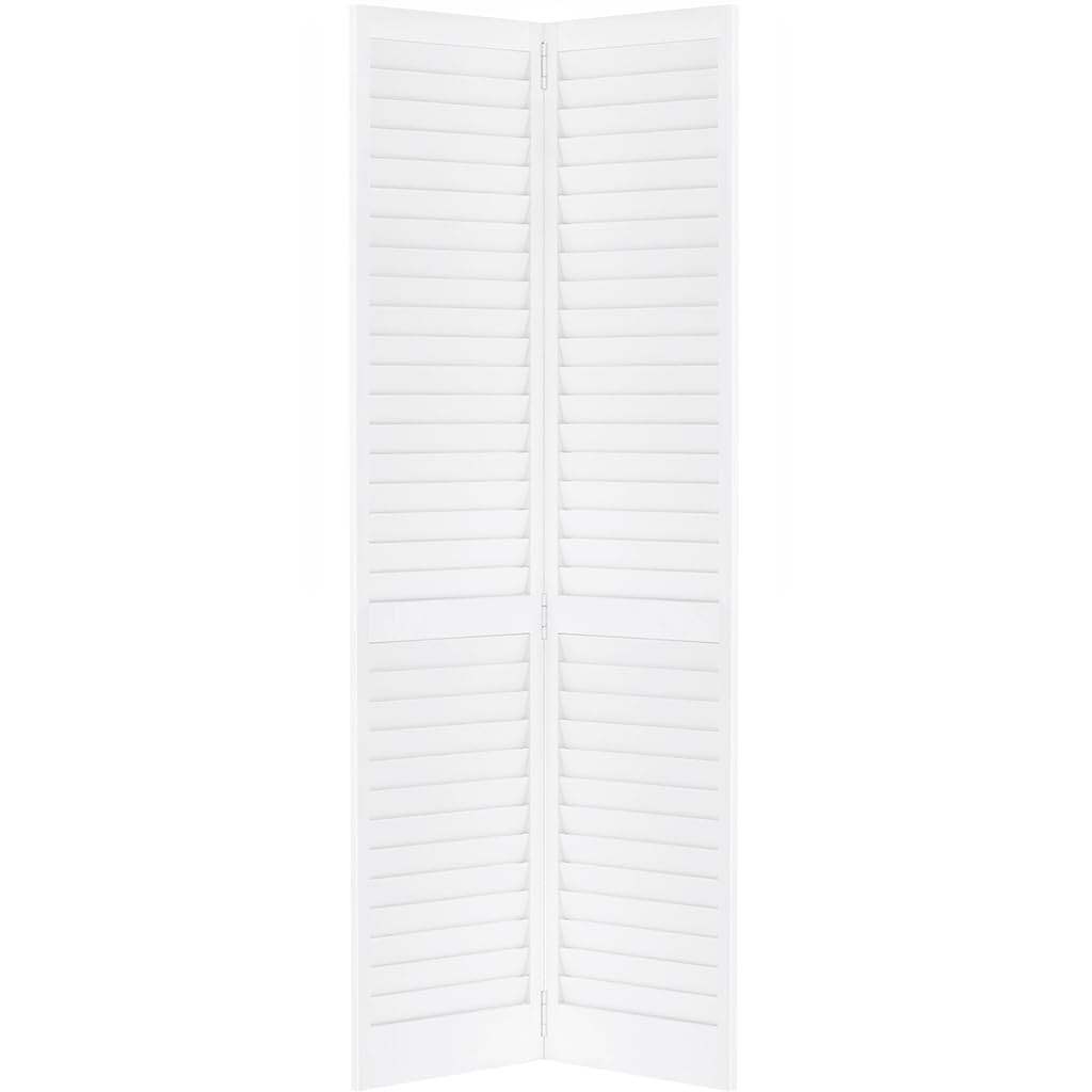 Kimberly Bay Closet Door, Bi-fold, Louver Louver Plantation Primed White (24x80)