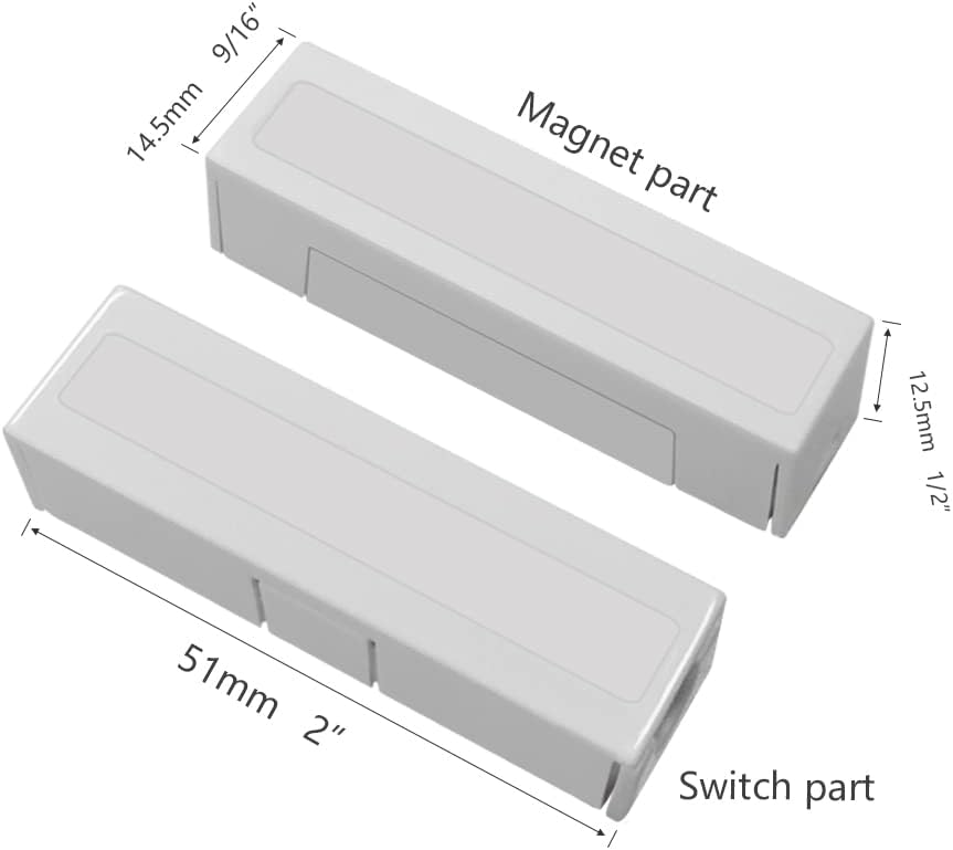 WESUA 5 Pack NC Magnetic Switch Contacts Door Sensor for Home Alarm Security System