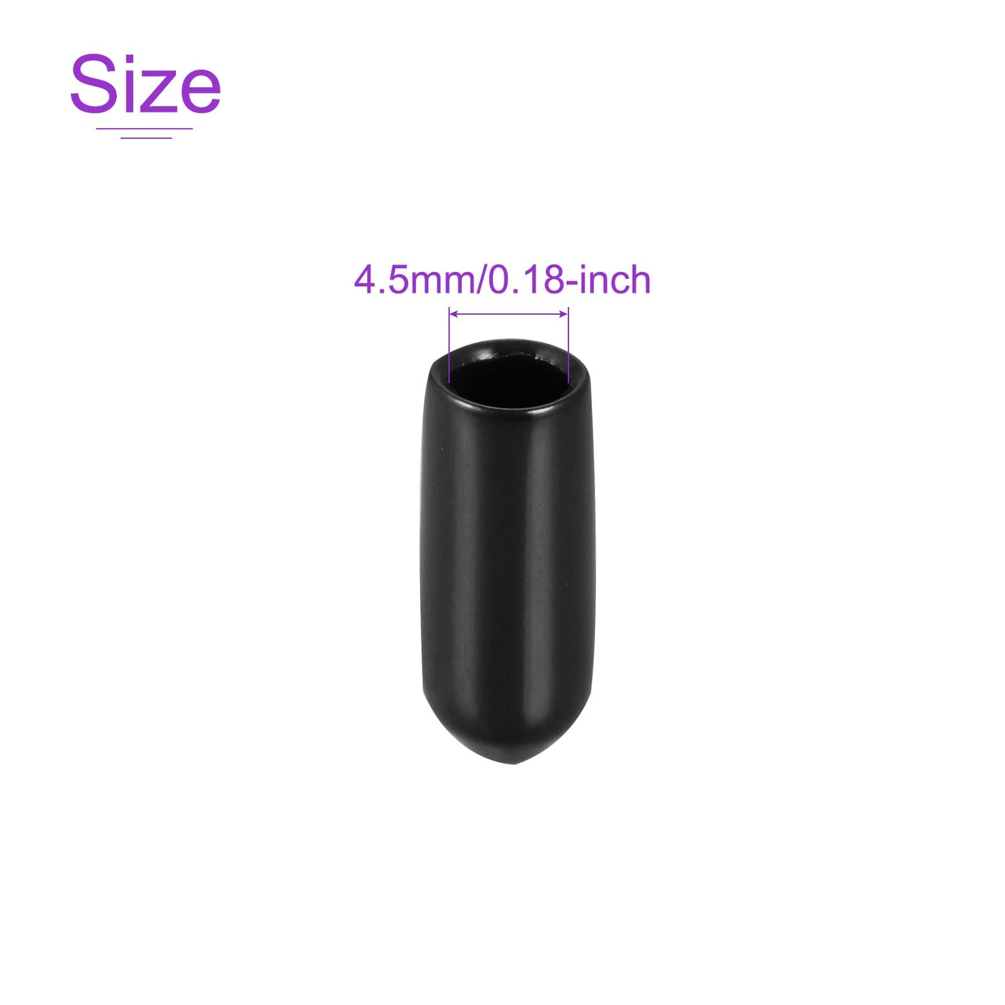 DMiotech 20 Pack 3/16" ID Black Screw Thread Protectors Rubber End Caps Bolt Covers for Screw Bolt Furniture Pipe