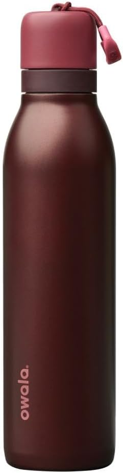 Owala FreeSip Twist Insulated Stainless Steel Water Bottle - BPA-Free, 24 oz, Black Cherry for Sports & Travel