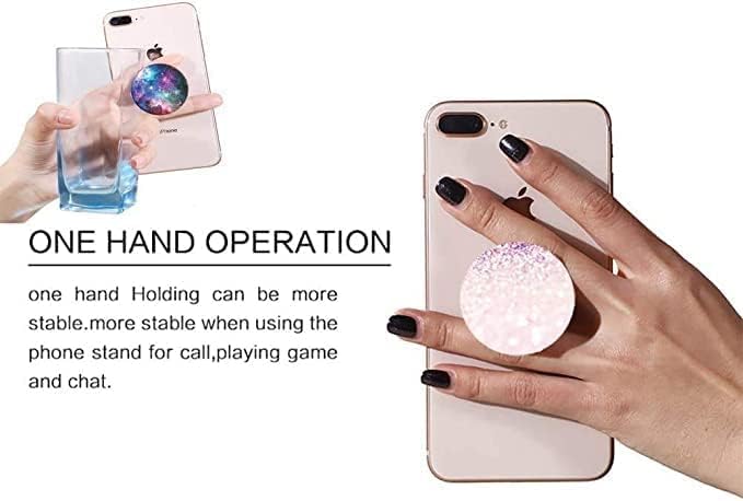 ChezMax 360Rotary Tablets(3 Pack) Collapsible Phone Bracket Grips for Phones & - Sunflower Marble Glitters