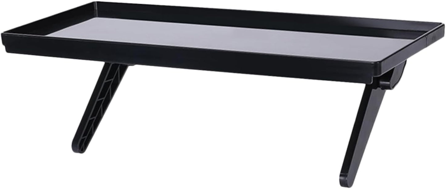 Wall-Mounted Black Monitor Shelf - Multifunctional Desktop Storage Rack