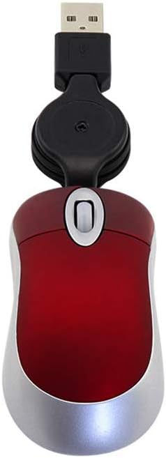 SHARE SUNSHINE Mini Small Travel Optical Mouse Portable USB Wired Mouse with Retractable USB Cord for PC Laptop