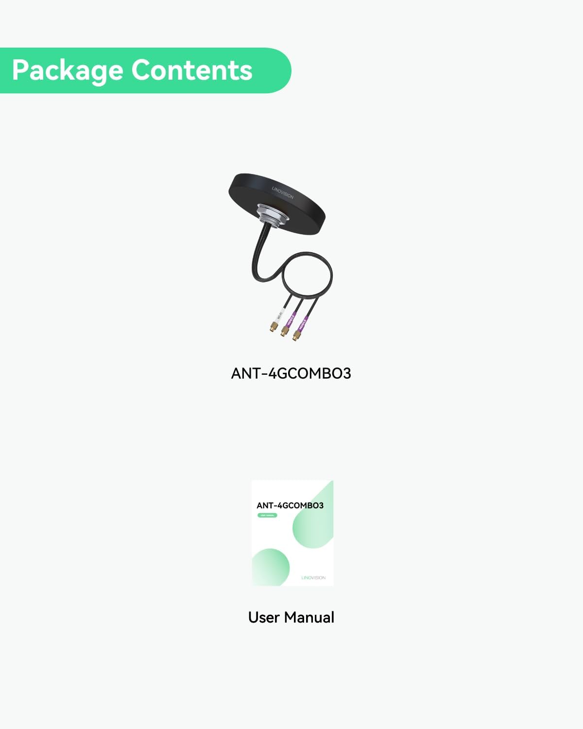 LINOVISION 4G 3-in-1 2X 4G 1x IOT-R32, IR302, RUT241/RUT240 LTE MIMO and WiFi Combo Antenna, LTE and Dual Band Wi-Fi
