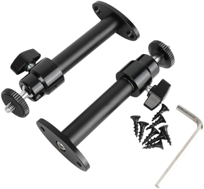 CAMVATE 1/4"-20 System(2 Pieces)-24007 Security Wall Mount with Mini Ball Head for CCTV Camera Surveillance