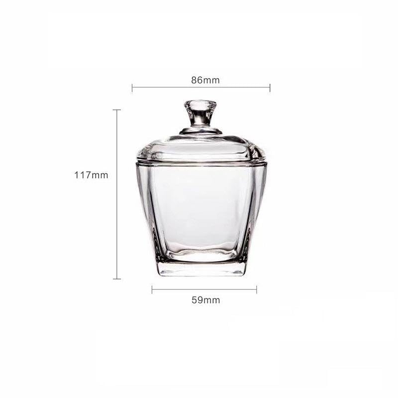 wfljl Glass Sugar Bowl with Lid - 8oz/240ml Airtight Candy Dish | Elegant Kitchen Countertop Storage for Sugar, Sweets, Snacks & Coffee Pods, Clear Glass Container for Pantry, Dining Table Decor