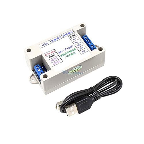 Deeoee 12V-24V MP3 128M Programmable DC WAV Voice Module Sound Player with Box Case TF Card Control for Voice Alarm