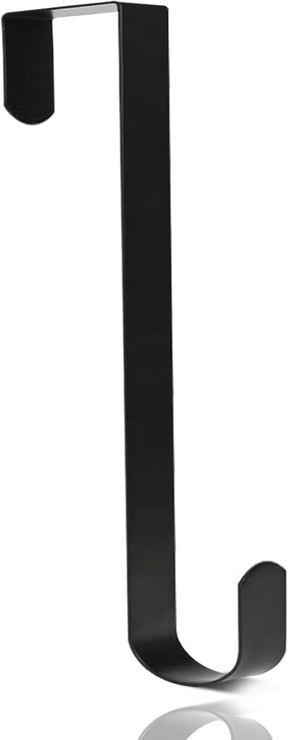 Regine Switzerland Adjustable Black Wreath Hanger - Durable Carbon Steel Door Hook for 15” Wreaths