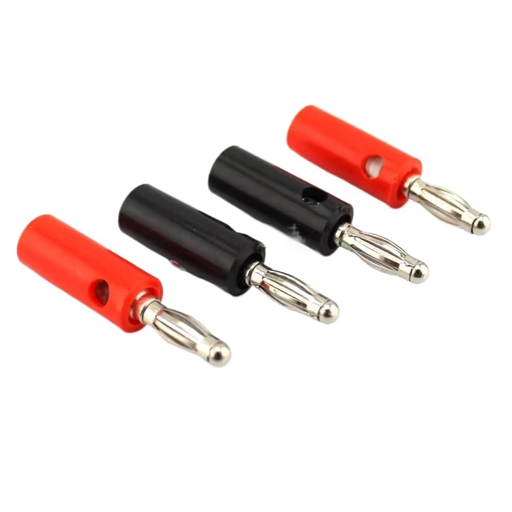 sjgqwt 10Sets 4mm Audio Speakers Banana Plug Screw + Socket Connector Kits Ja-ck Panel Terminal Red+Black DIY