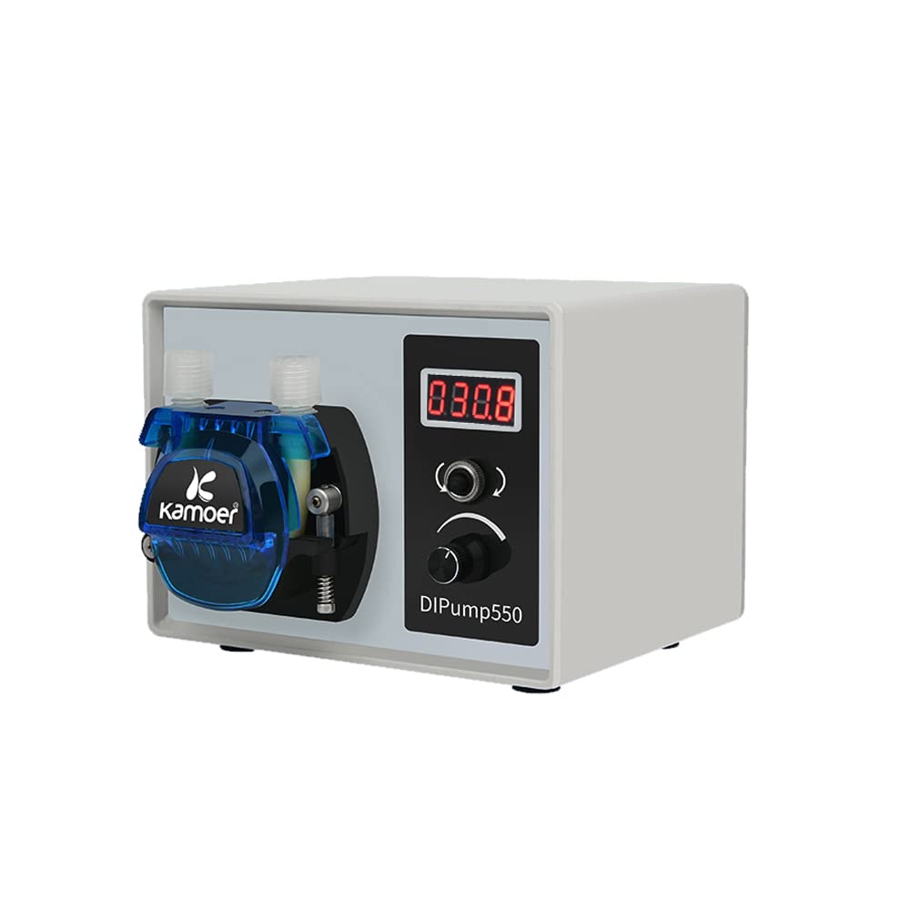Kamoer DIP 3 Rotors Stepper Motor Peristaltic Pump 24V Small Intelligent Variable Speed High Flow Lab Liquid Dosing Pump 0-452 ml/min BPT Tube 4.8 mm ID x 8 mm OD White