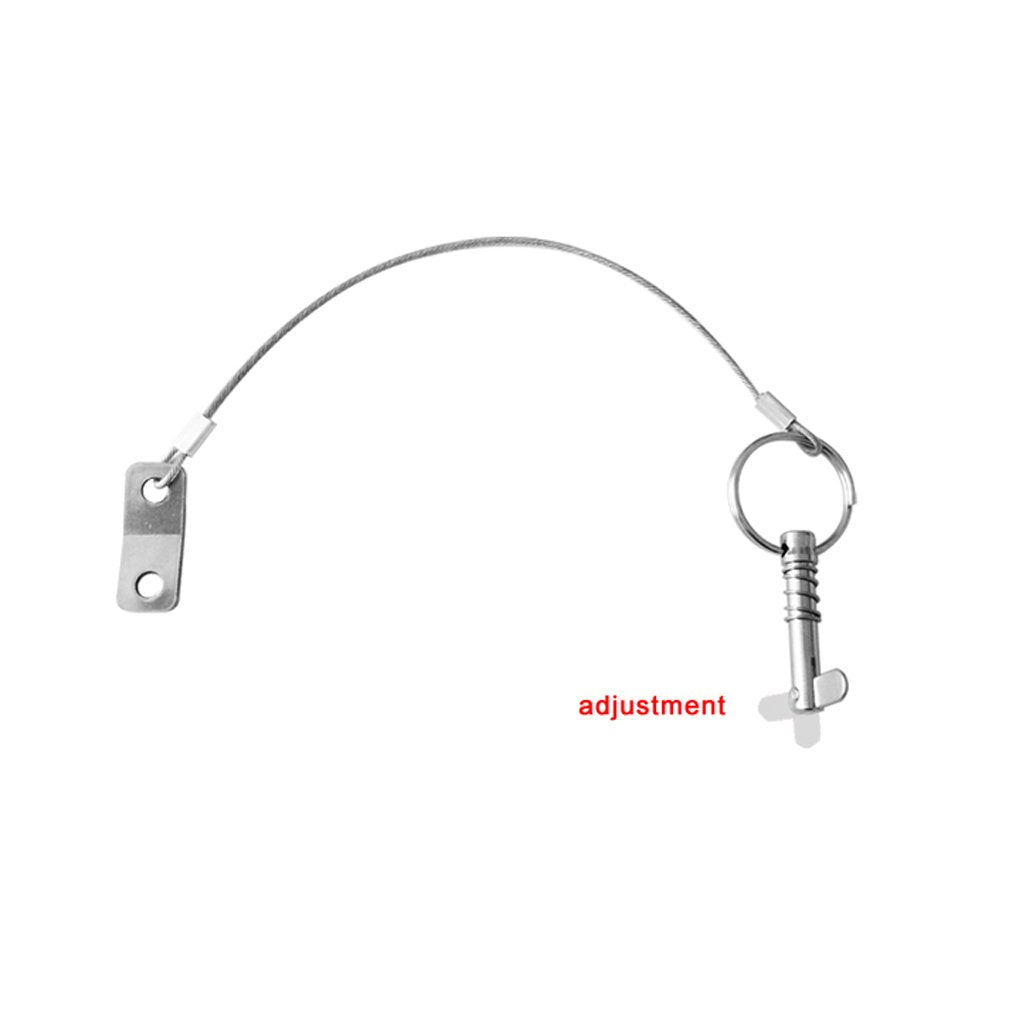 4 Pack Quick Release Pin 1/4" Diameter w/Drop Cam & Spring - Lanyard Prevents Loss, Full 316 Stainless Steel, Bimini Top Pin, Marine Hardware, Free Installation Screws