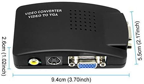 Maketheone M RCA to VGA Adapter, Composite AV S-Video RCA Input to VGA Female Output Converter, Transfer Video Graphic
