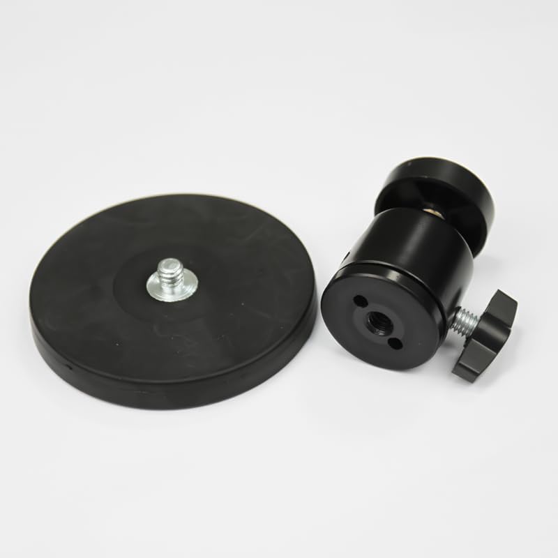 ZT-NET 24lb 1/4-20 Magnetic Camera Mount Base with Mini Ball Head Super Strong Rubber Coating Neodymium Magnet