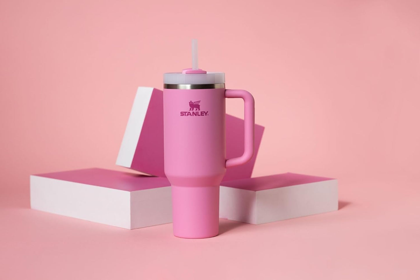 STANLEY Quencher H2.0 Tumbler - 40 oz Insulated Stainless Steel Cup with Handle & Straw | BPA-Free | Peony