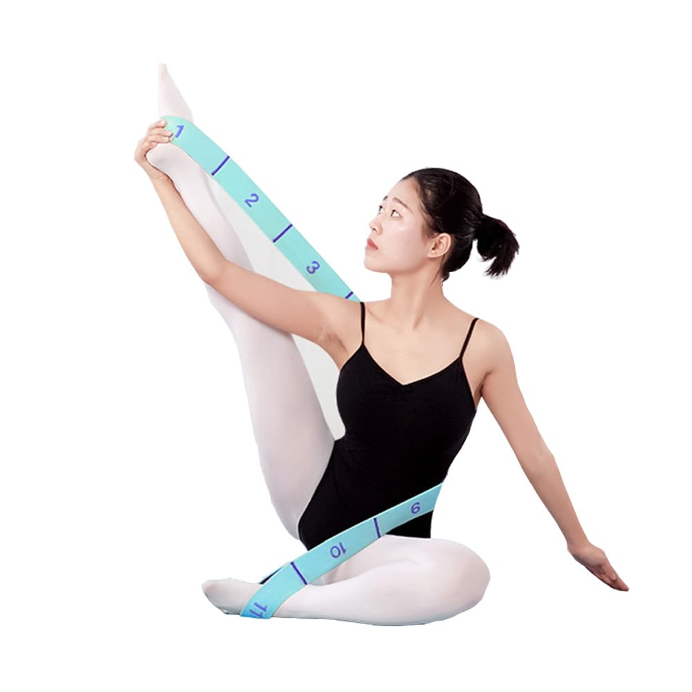 Xensamy 11 Loops Stretch band - Yoga, Pilates, Ballet, and Physical Therapy Stretching strap for Flexibility, Leg Stretching, and Exercise - Durable Stretching equipment for Dance and Fitness