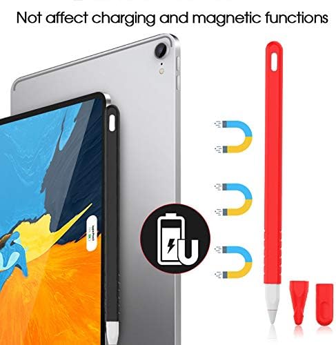 Blaspins 2nd (2 12.9/11 2 Apple Pencil Case Generation Compatible Silicone Case Sleeve Cover Holder Grip Skin + Nib