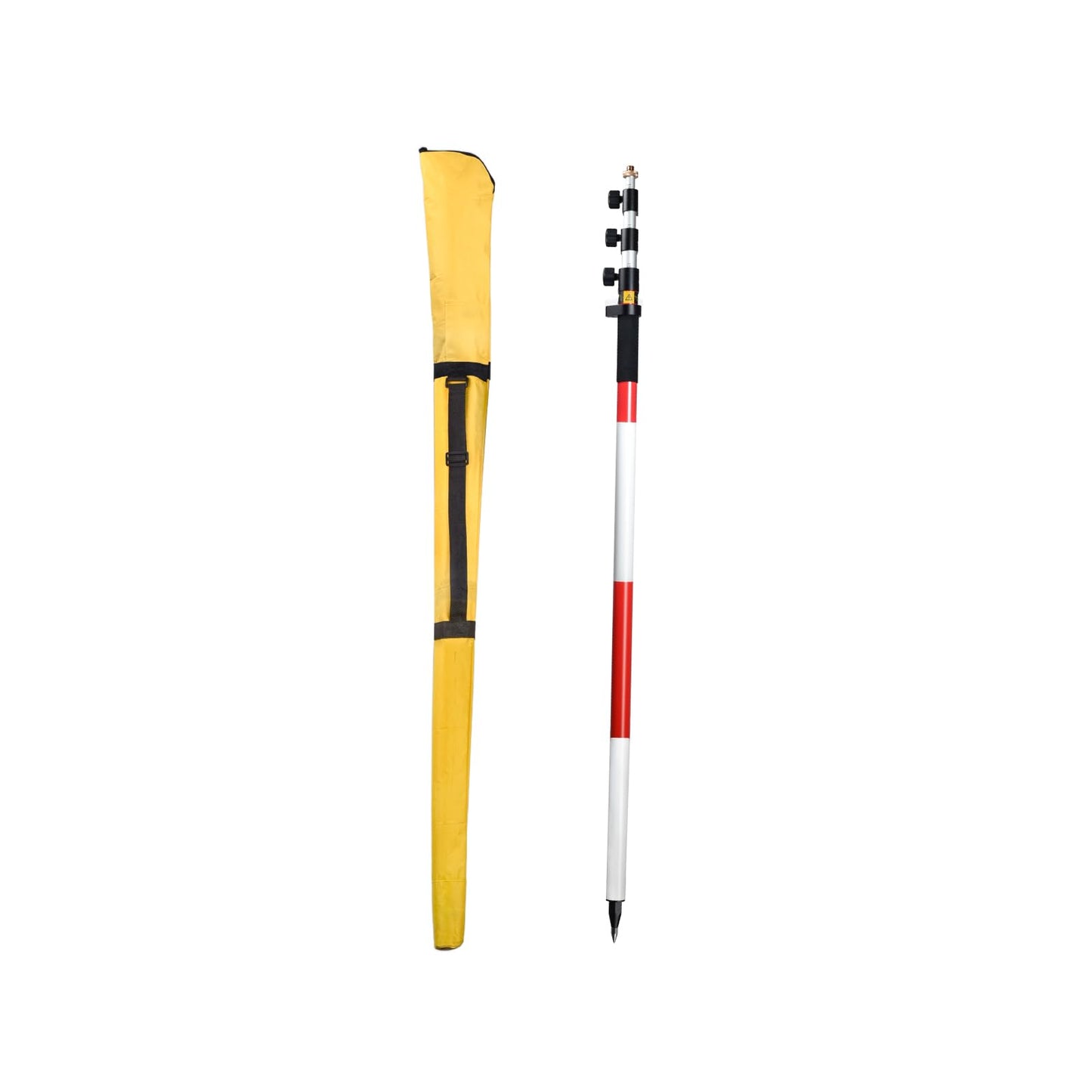 SingularXYZ 4.65m/15.25FT Aluminum Prism Pole - Dual Scale, Quick Release Clamp & 40-Minute Bubble Level, Survey GPS Pole for GPS/GNSS/Total Stations