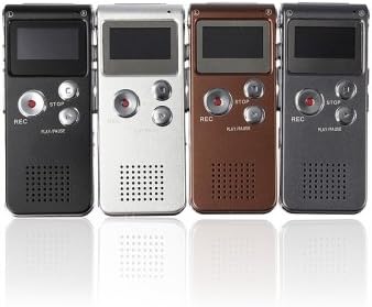 Kyz Kuv 8GB 650HR MP3 Steal Rechargeable Digital Audio Voice Recorder Player - Coffee