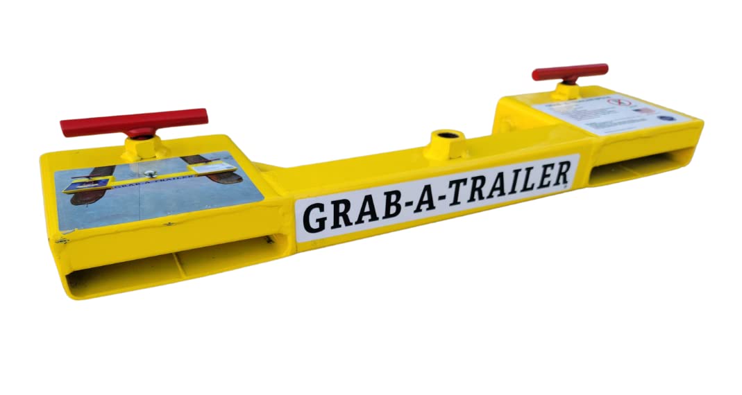 Grab-A-Trailer Forklift Hitch Attachment. Dual Pallet Fork Tow Adapter for Skid Steers and Forklifts with 500lb Tongue Weight Capacity, USA-Made. (Fits 1" Shank Tow Ball)