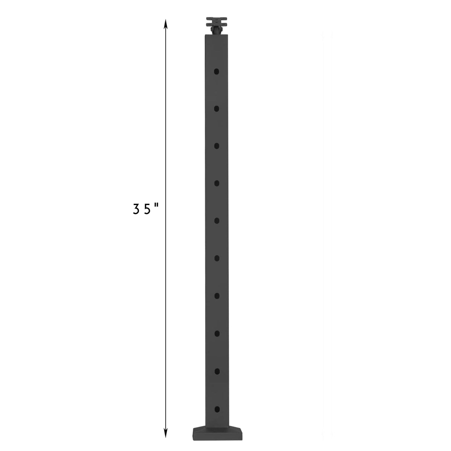 Senmit Cable Railing Post for Steps - Stainless Steel Square Fence Post for Deck Stair Cable Railing System, Angle Adjustable Top 36"x 2"x 2" Matte Black 10 Holes 30°Angle Pre-Drilled-4 Pack