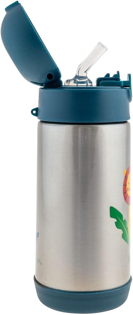 Stephen Joseph Insulated Water Bottle - Double Wall Stainless Steel, BPA-Free, 11.8 Oz, Zoo Design