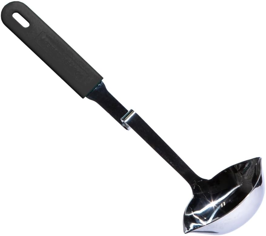 Souper Cubes | Lori Greiner No Mess Stainless Steel Soup Ladle - Silicone Handle, Charcoal Color