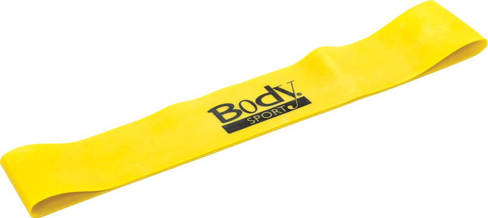 Body Sport Loop Resistance Bands – Exercise Bands for Legs and Hips – Latex Rubber Resistance Loops – Yellow – Medium Resistance