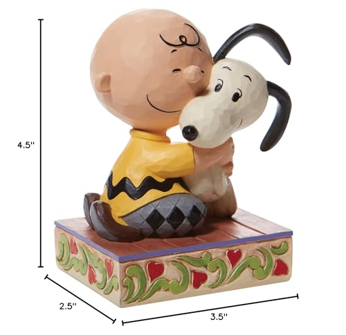 Enesco Peanuts by Jim Shore Charlie Brown and Snoopy Hugging Figurine, 4.5 Inch, Multicolor