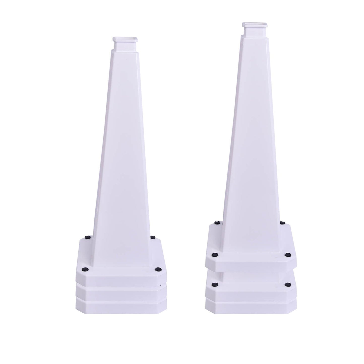 OranclUS 6 Pack 28 Inch Solid White Traffic Cone, High Visibility Durable PVC Safety Cone, Stackable Heavy Duty Traffic Control Cones (6, Solid White, 28inch Blank)