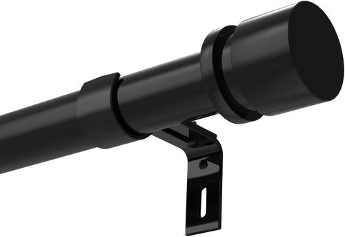 Byondeth Adjustable Heavy-Duty Curtain Rods - 28 to 120 Inches | 1 Inch Diameter, Black Finish for Windows