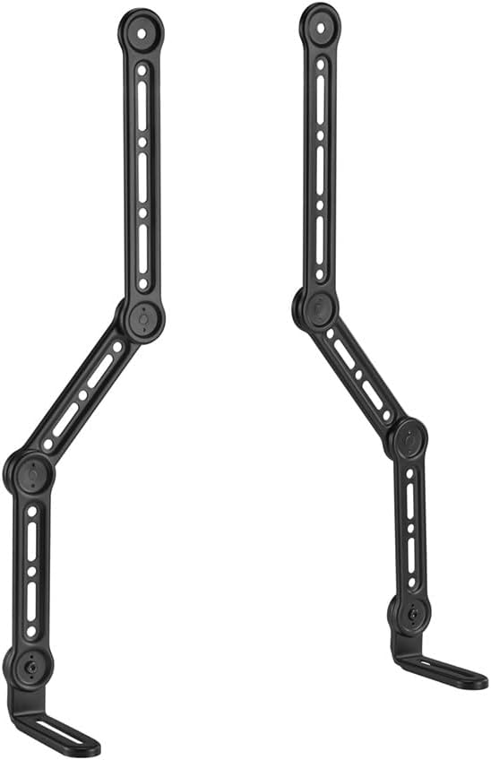 Monoprice 90in 33lbs., Soundbar TV Mounting Brackets, Adjustable Arms for max TV with LShaped Brackets, Fits Most