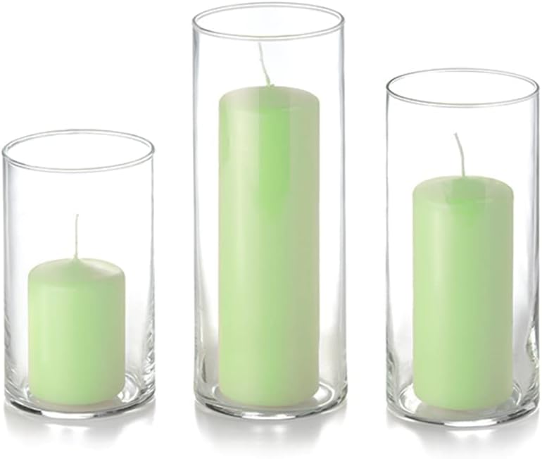 yummi Set of 36 Slim Pillars and Cylinder Vases - Mint