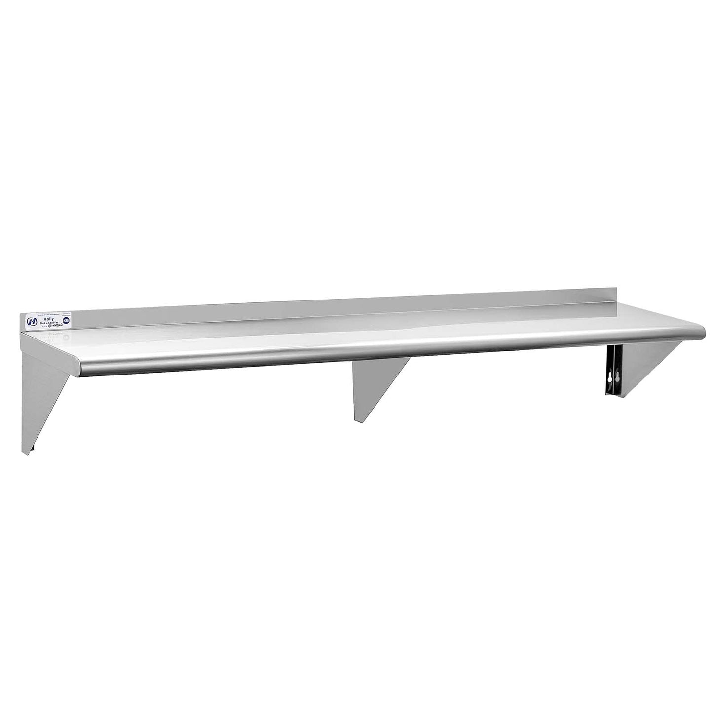Hally Stainless Steel Shelf 12 x 72 Inches 345 lb, NSF Commercial Wall Mount Floating Shelving for Restaurant, Kitchen, Home and Hotel
