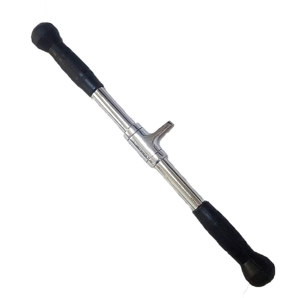 qibylift Barbell Cable Attachment For Cable Machines,Lat Pull Down Cable Machine Attachments,Tricep Press Down Bar,Revolving Straight Curl Pulldown Bar with Rotating & Rubber Handle Grips(20 Inch)