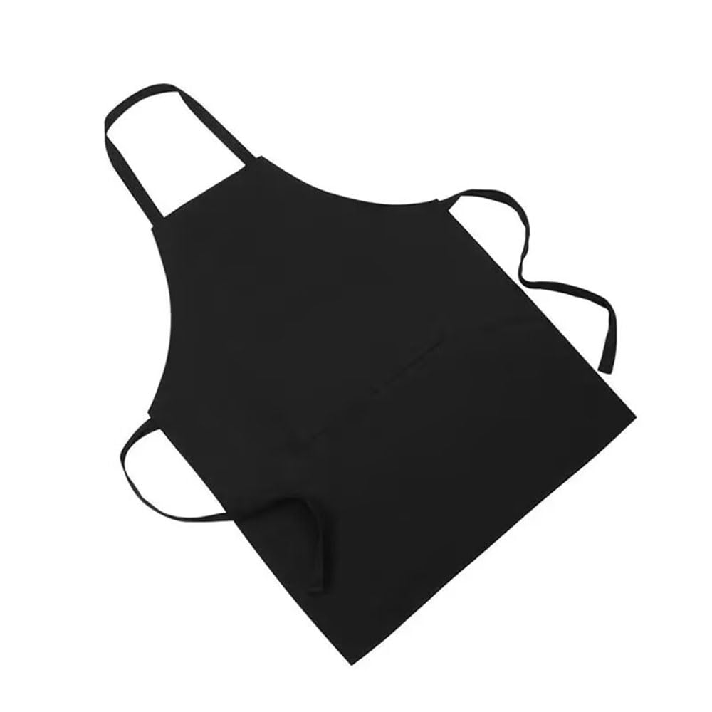 GOESUP 6 Pack Chef Apron Kitchen Cooking Apron with Two Pockets Baker Costume Aprons for Men and Women (Black)