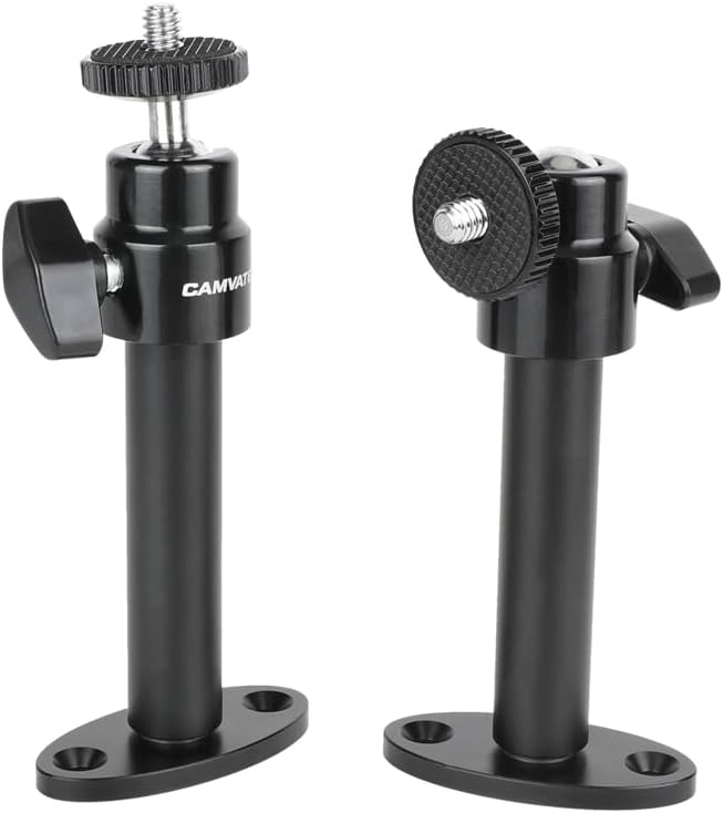 CAMVATE 1/4"-20 System(2 Pieces)-24007 Security Wall Mount with Mini Ball Head for CCTV Camera Surveillance
