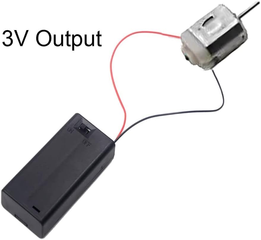 LampVPath (Pack 2 2 2X 1.5V of AA Battery Holder with Switch, AA Battery Holder Case with Wire Leads and ON/Off Switch