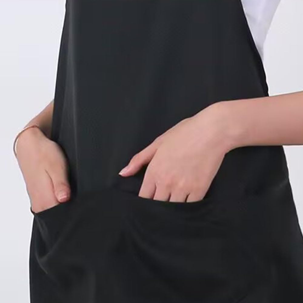 GOESUP 6 Pack Chef Apron Kitchen Cooking Apron with Two Pockets Baker Costume Aprons for Men and Women (Black)