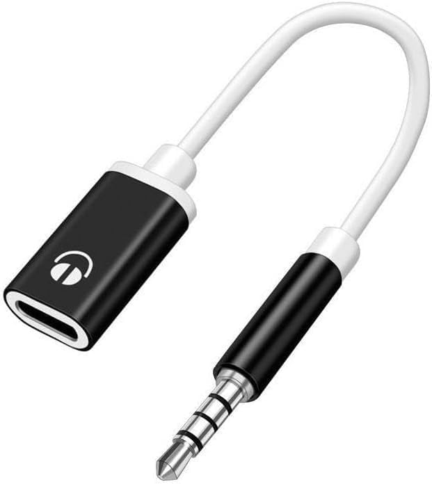 Risprsulen 3.5mm MP3 to TypeC Female Audio Adapter - Black, Compatible with Players, Smartphones, CD Players, Laptops