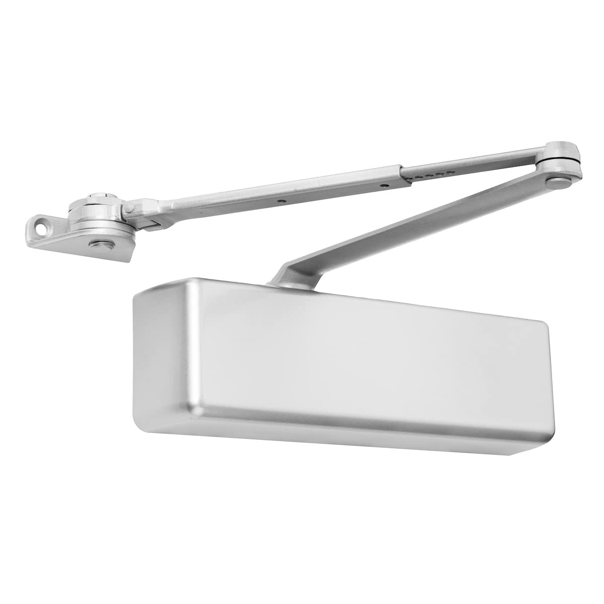 Dynasty Hardware Door Closer, Grade 1 Heavy Duty Commercial Hydraulic Closer & Hold Open Arm, Self-Closing, Adjustable Spring Size 1-6, ADA Compliant, Surface Mount, Sprayed Aluminum, Series 4401