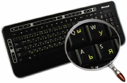 4Keyboard Bulgarian Keyboard Stickers with Yellow Lettering Transparent Background for Desktop, Laptop and Notebook