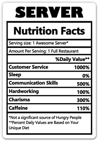 Sticker Mine 3" Server Nutrition Facts Funny Sticker - Laptop Sticker - Waterproof Vinyl for Car, Phone, Water Bottle